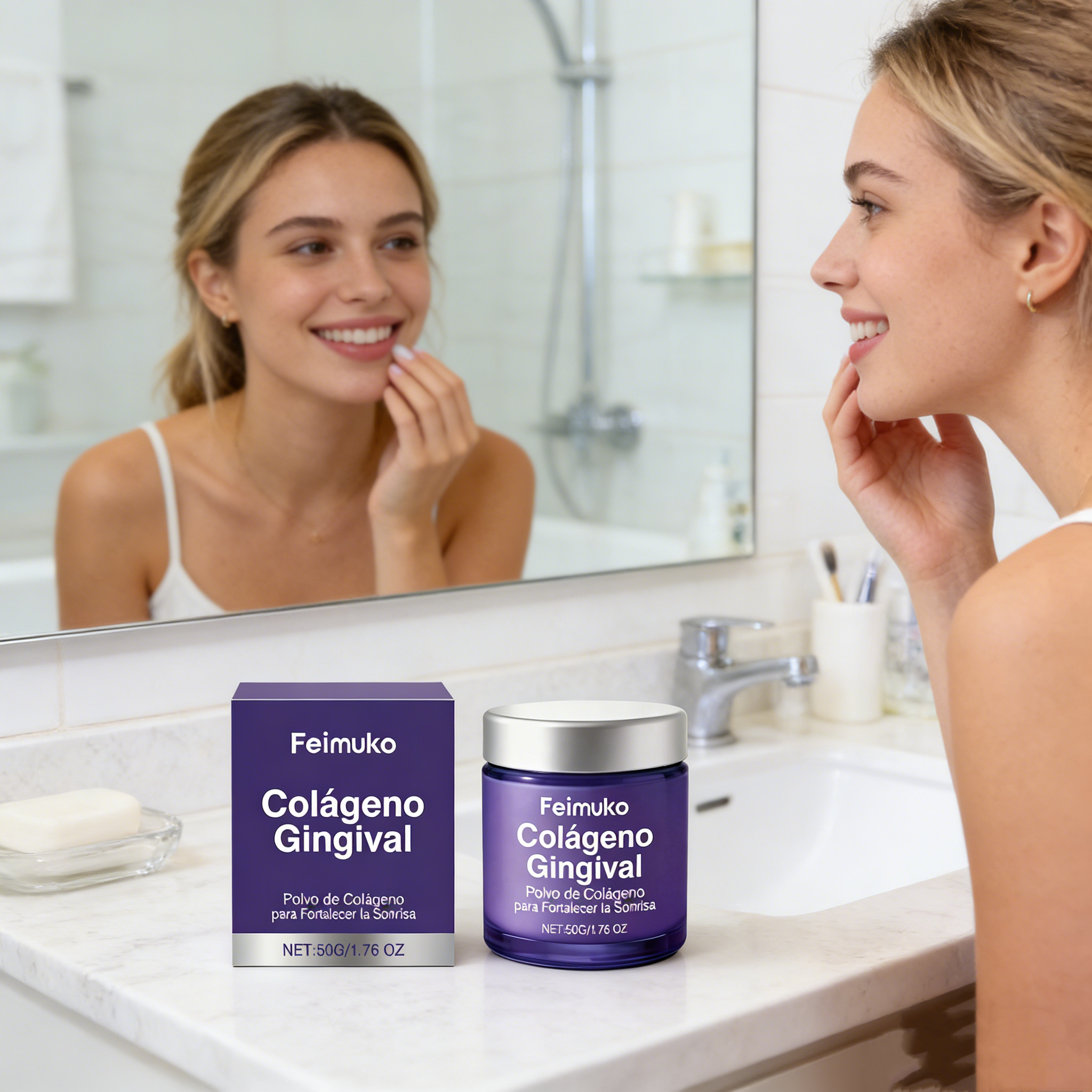 Teeth Whitening Ingredients - Collagen Teeth Cleaning Powder Mint Fresh