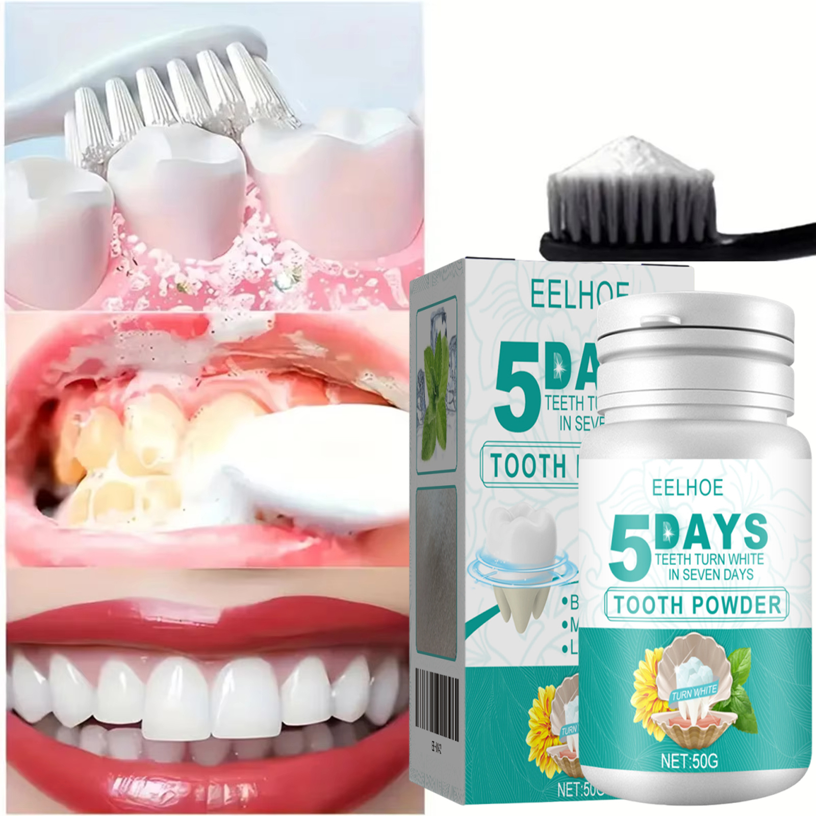 Teeth Whitening Ingredients - Mint Tooth Powder Fresh Breath 5