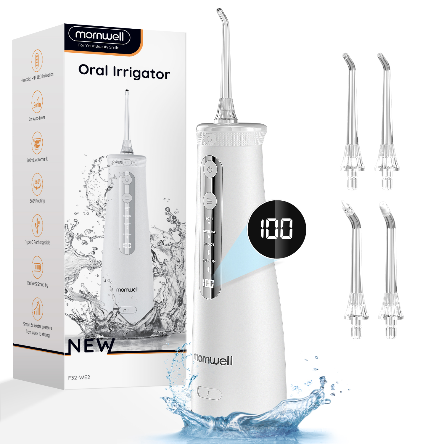 Teeth Whitening From Home - Mornwell 5032 Water Floss Sonic Water