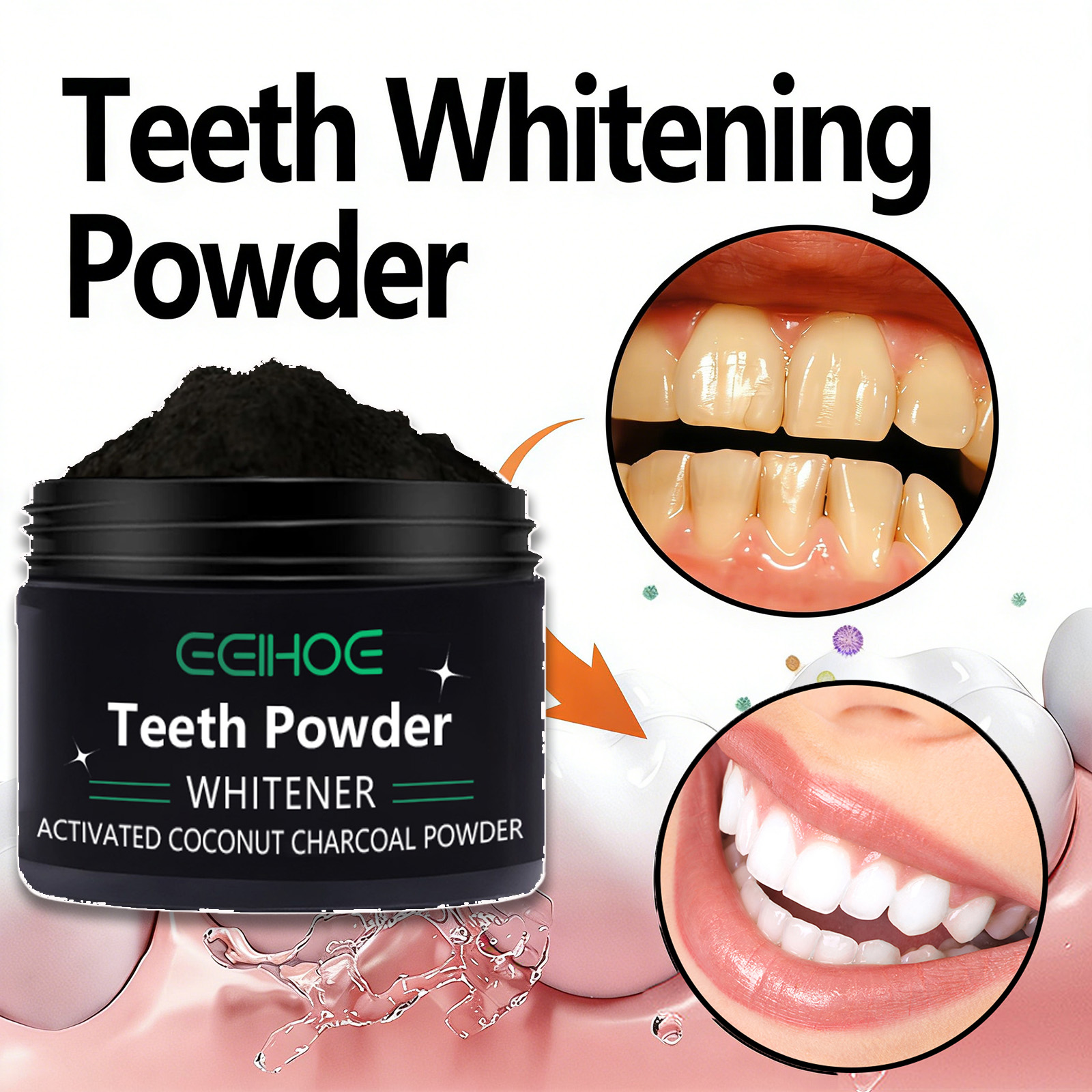 Teeth Whitening Charcoal Powder - Natural Teeth Whitening Powder Cleaning &