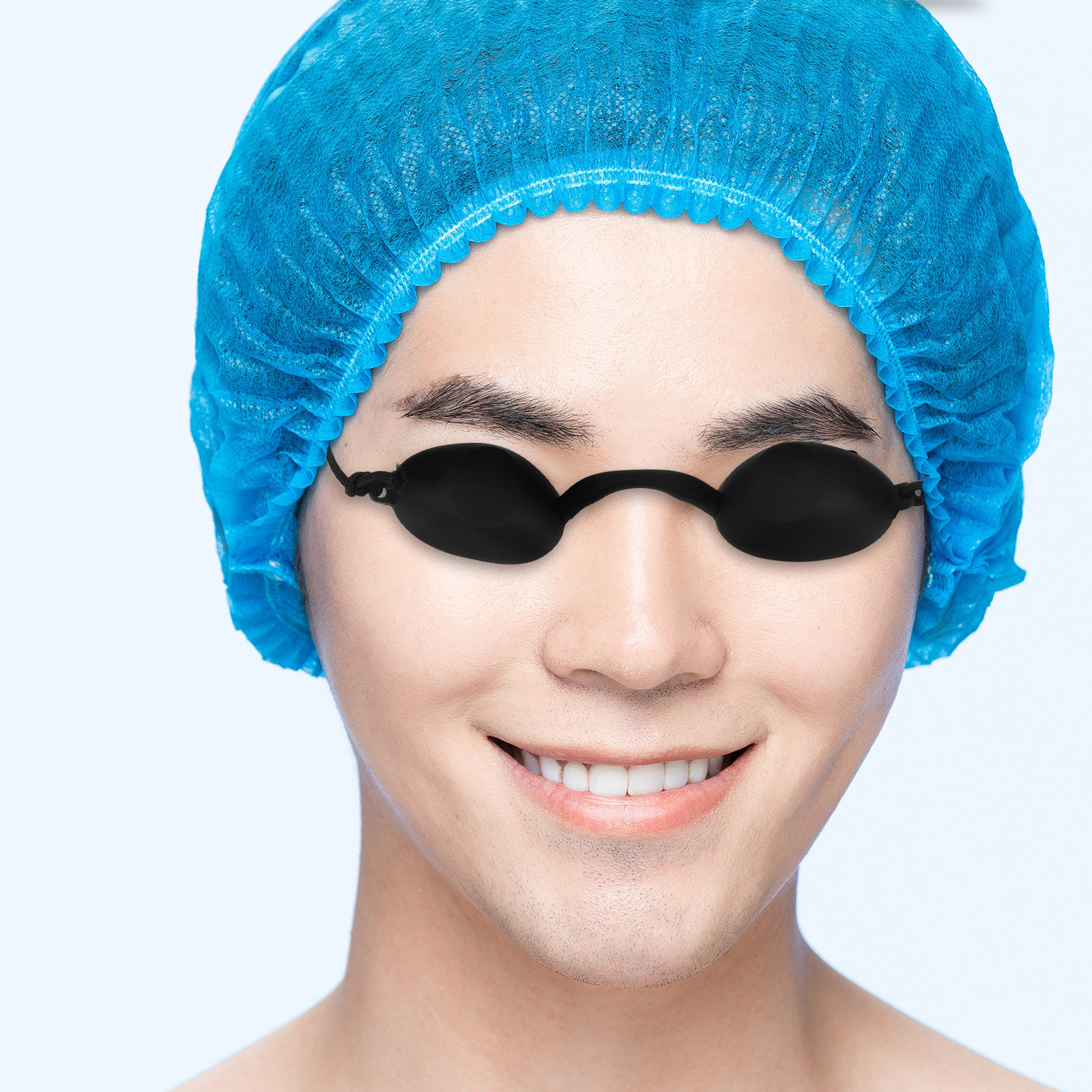 Teeth Whitening Procedure - Safety Goggles Eye Patch Black Red