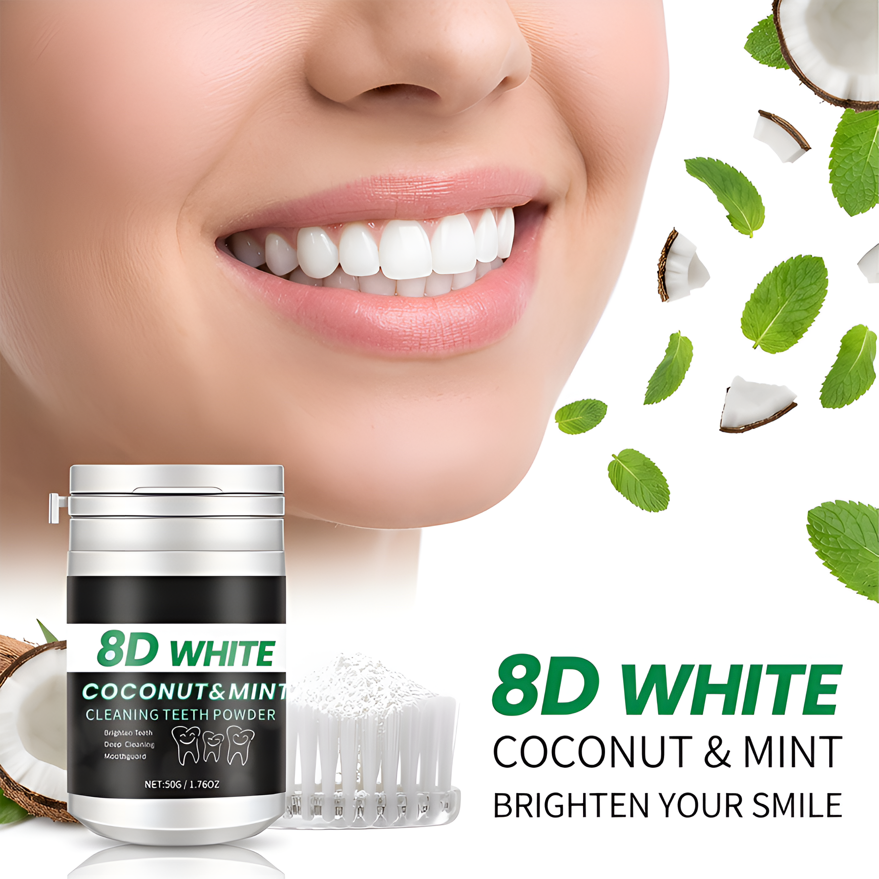 Teeth Whitening Charcoal Powder - 8D Charcoal Teeth Whitening Powder –