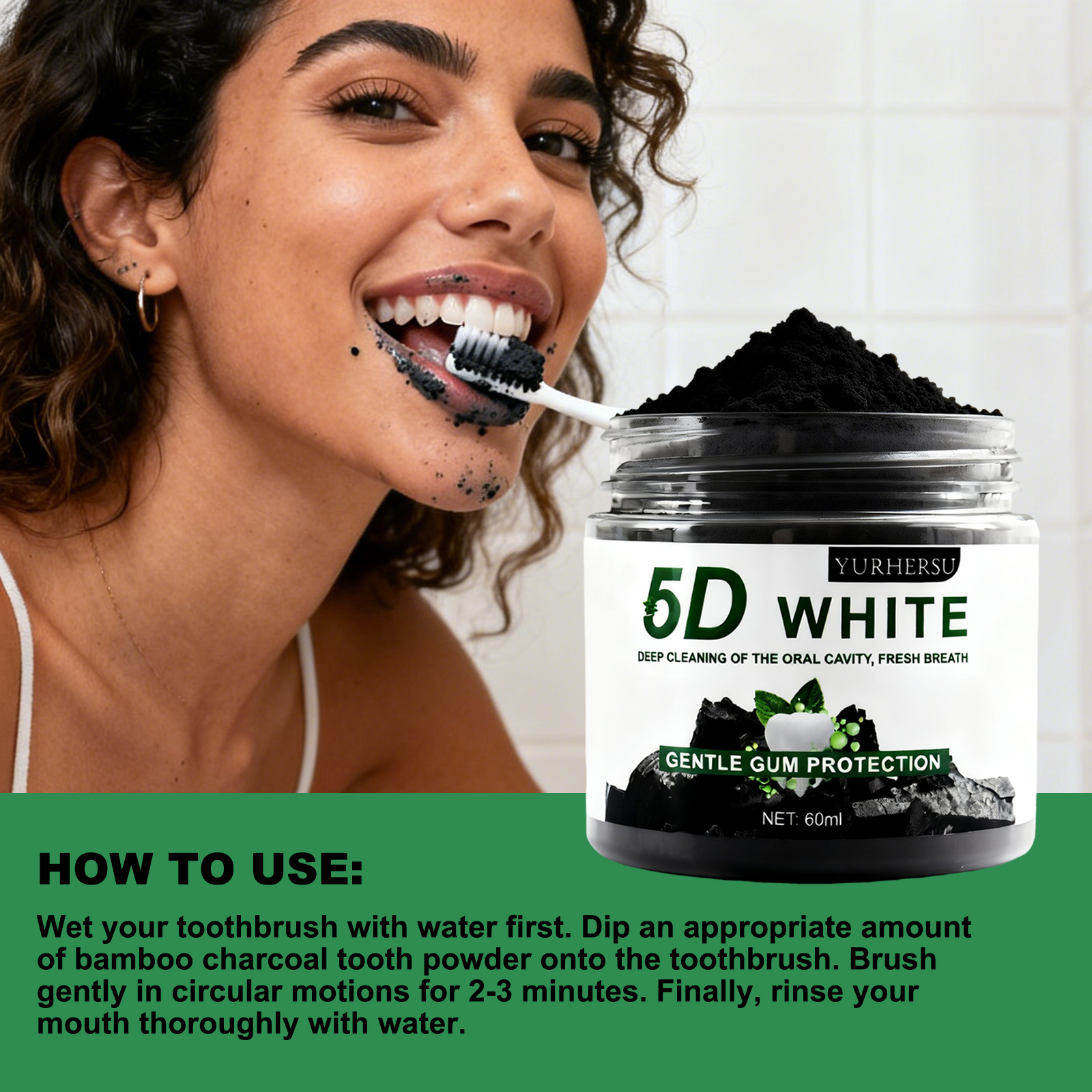 Bamboo Charcoal Teeth Whitenin - đánh giá và giá Teeth Whitening Charcoal Powder
