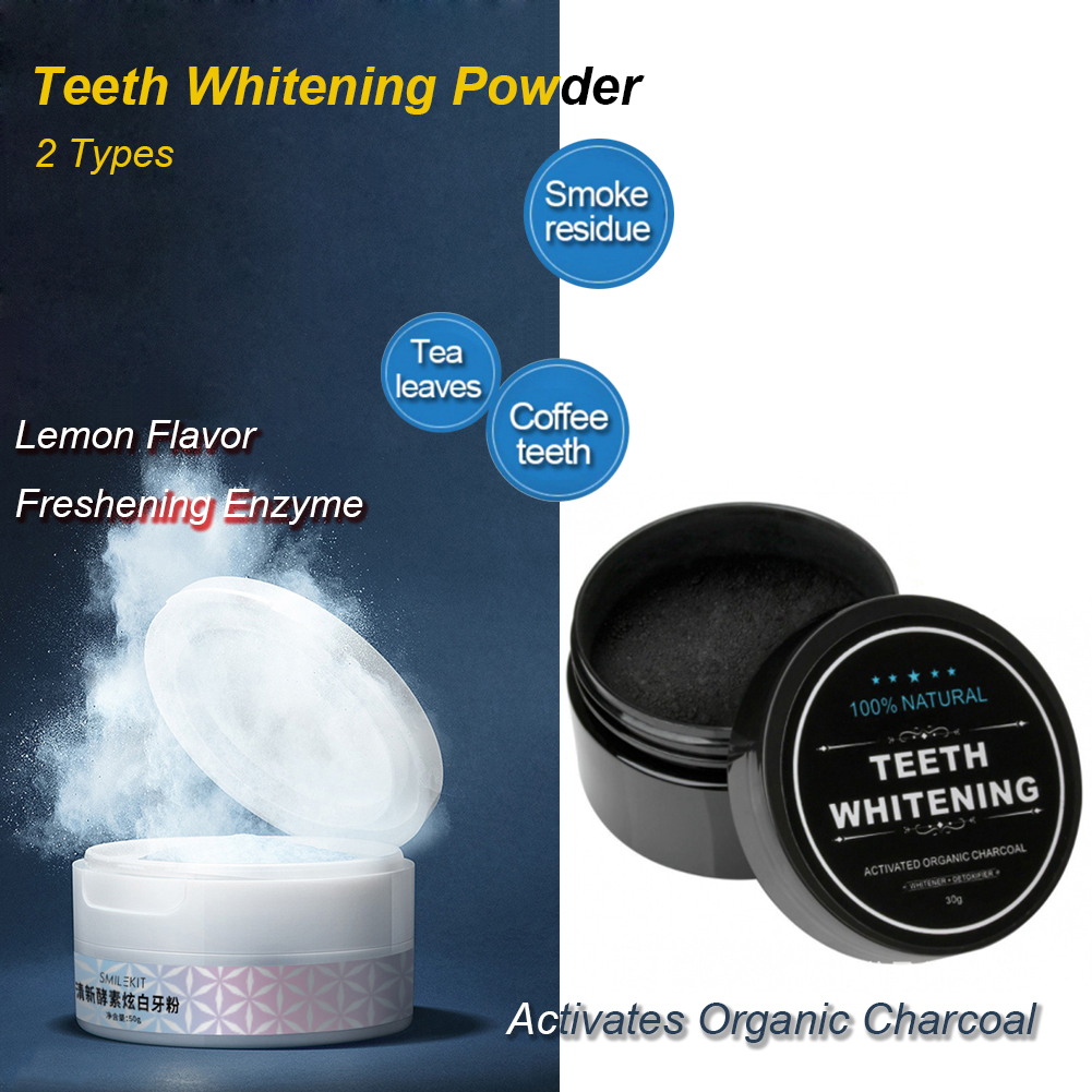 2 Types Teeth Whitening Powder - đánh giá và giá Teeth Whitening Charcoal Powder