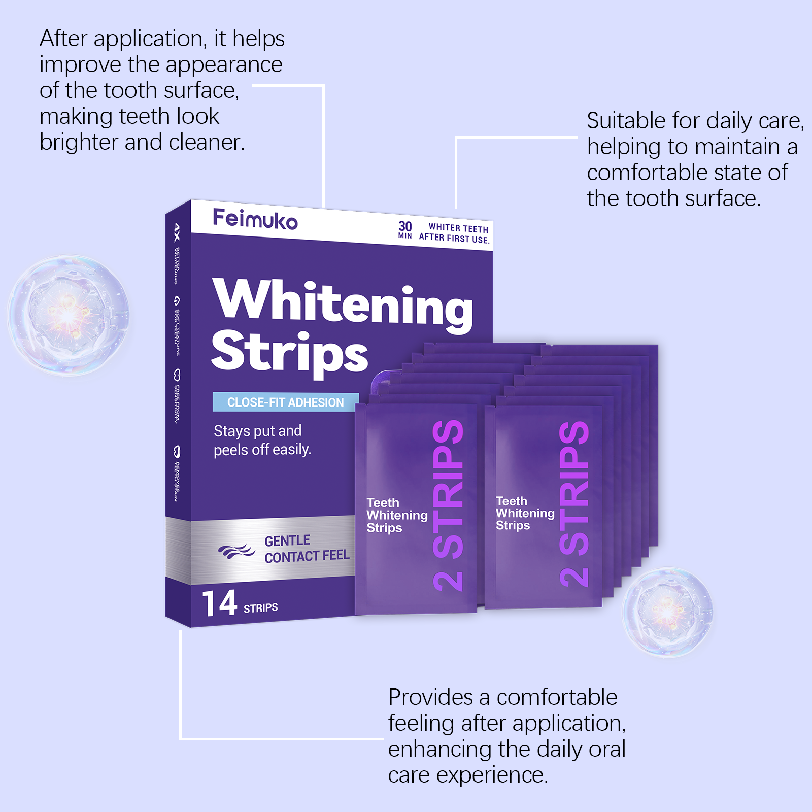Purple Teeth Whitening Strips  - đánh giá và giá Teeth Whitening Gel Refills