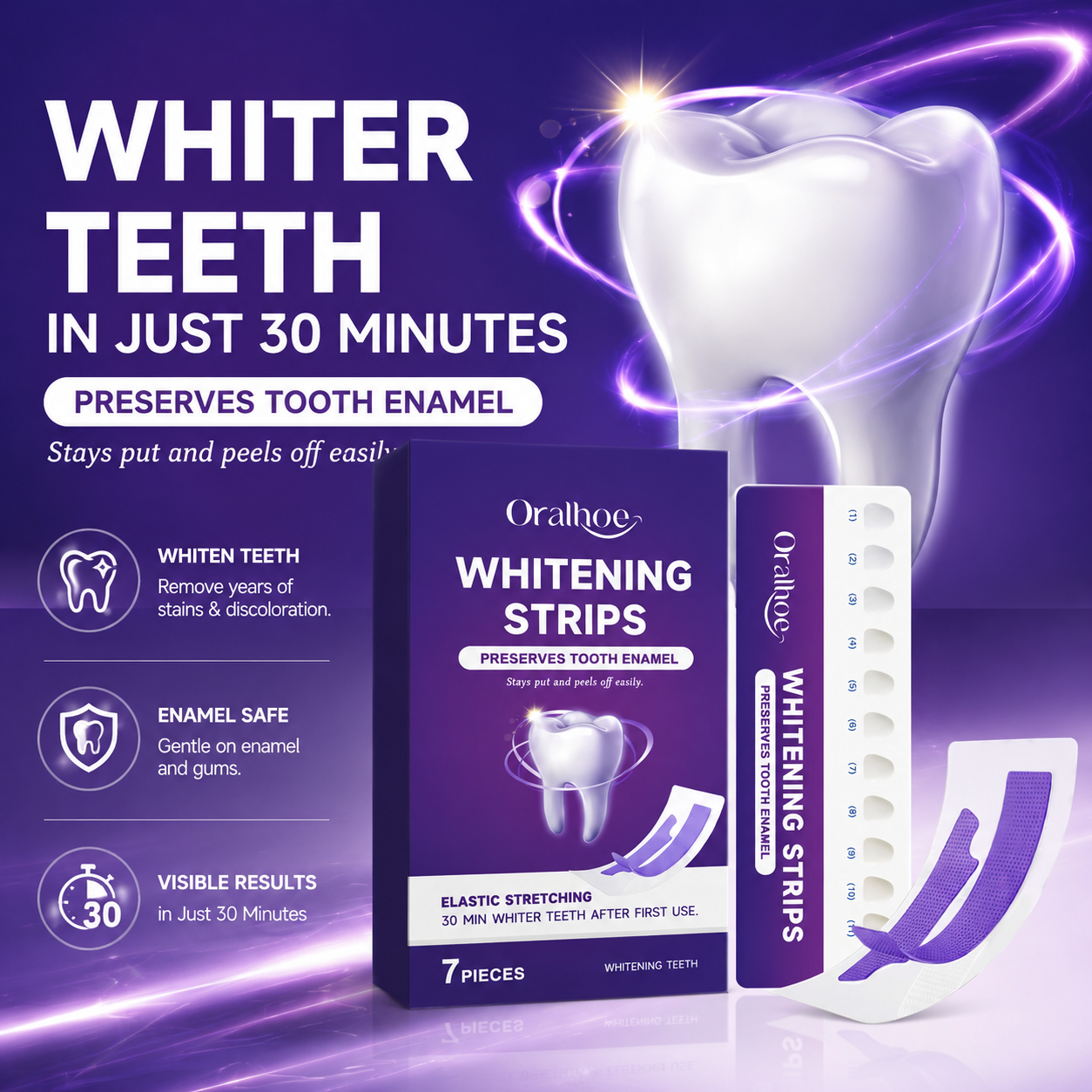 Purple Teeth Whitening Strips  - đánh giá và giá Teeth Whitening Gel Refills