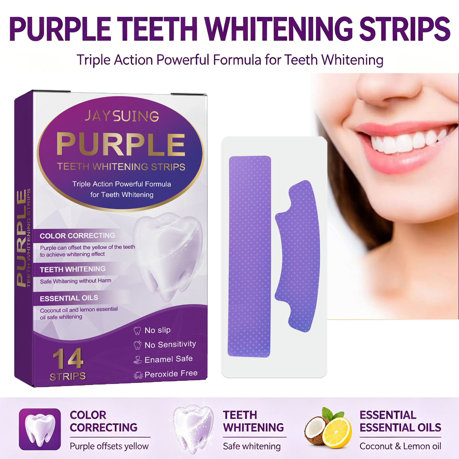 Purple Teeth Whitening Strips  - đánh giá và giá Teeth Whitening Home Kit