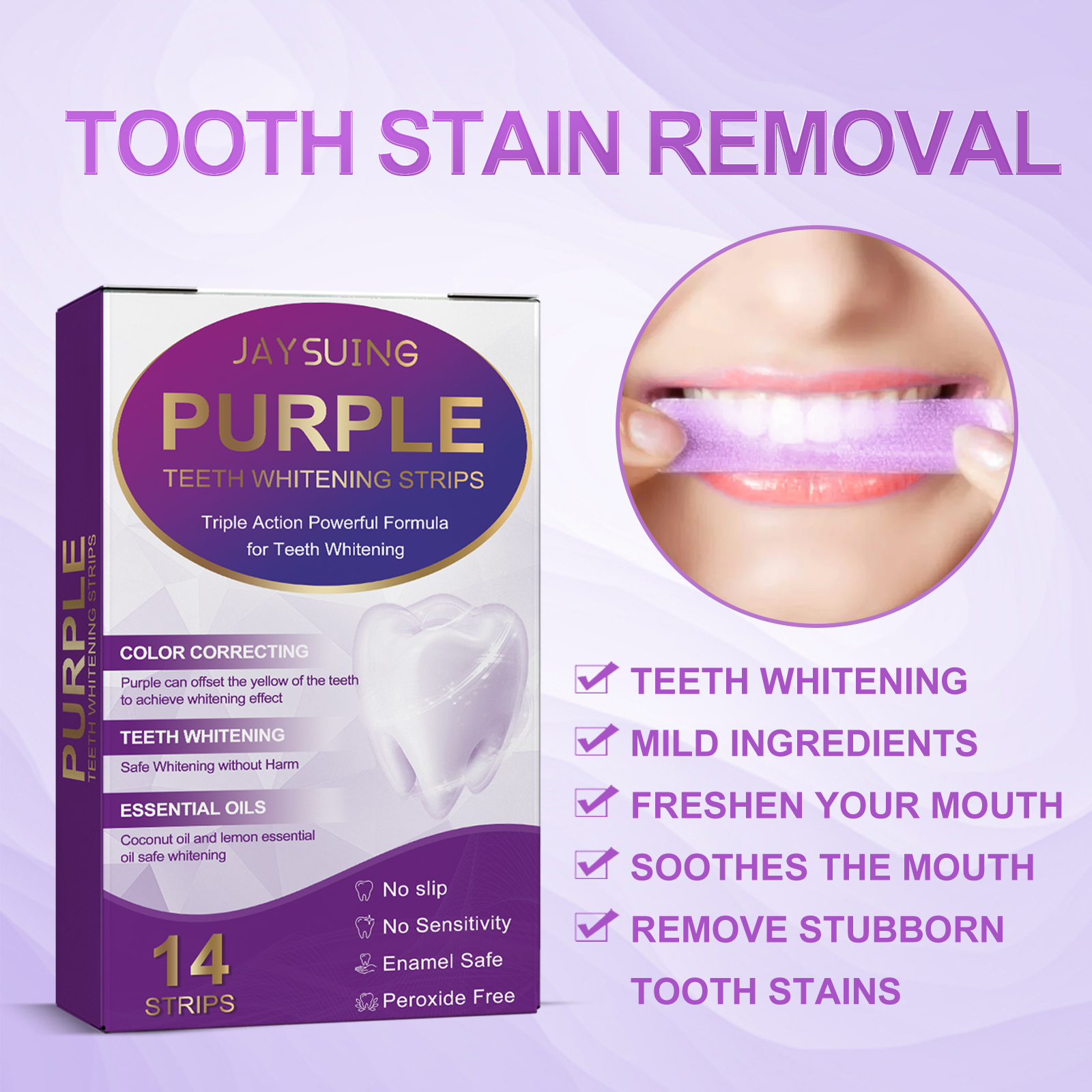 Purple Teeth Whitening Strips  - đánh giá và giá Teeth Whitening Home Kit