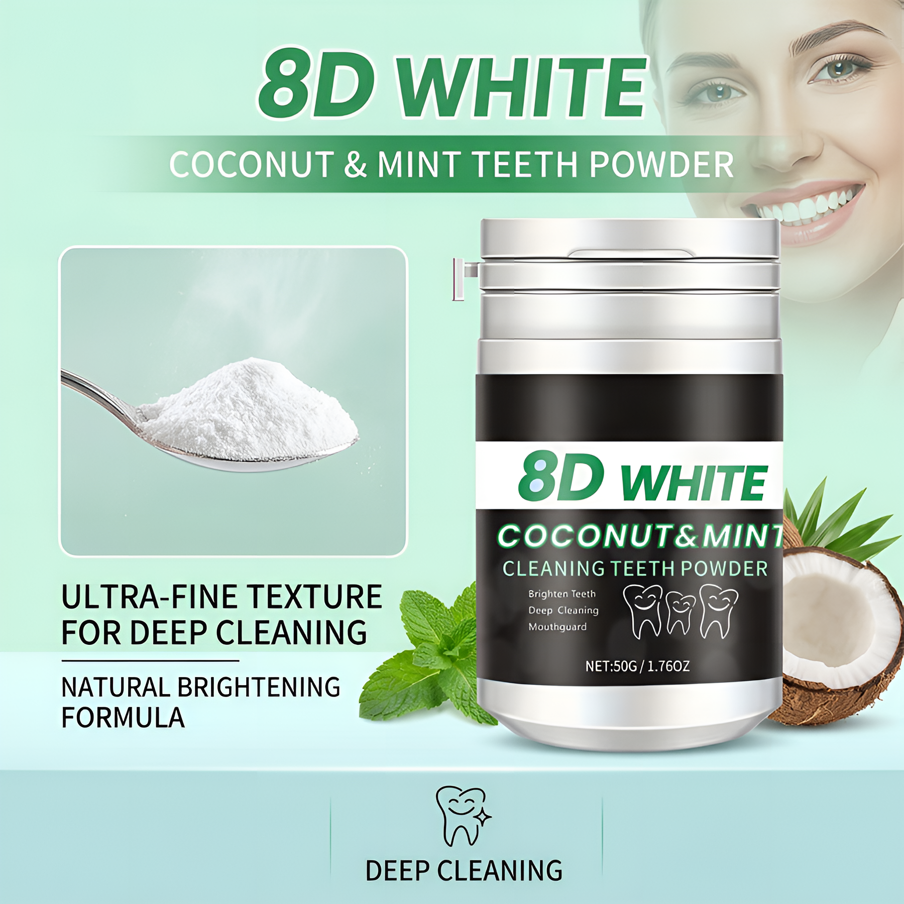 8D Charcoal Teeth Whitening Po - đánh giá và giá Teeth Whitening Charcoal Powder