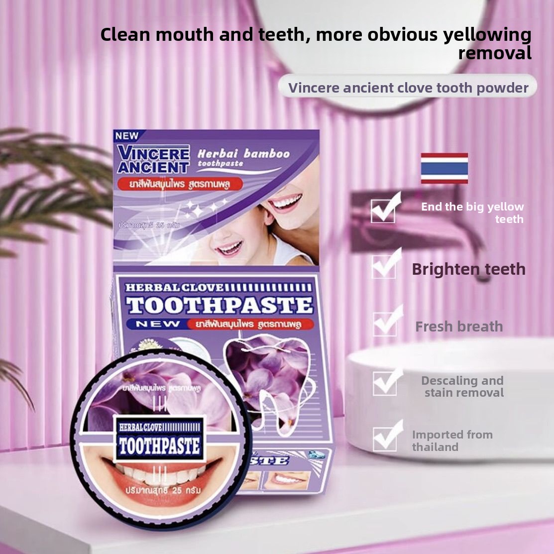 Natural Thai VINCERE Tooth Pow - đánh giá và giá Teeth Whitening Charcoal Powder
